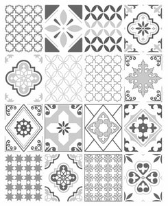 Mosaic Tile Stickers, Pack Of 16, Larger Sizes, Waterproof, Azulejo Transfers For Kitchen / Bathroom Tiles G03