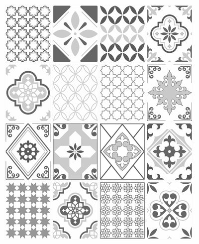 Mosaic Tile Stickers, Pack Of 16, Larger Sizes, Waterproof, Azulejo Transfers For Kitchen / Bathroom Tiles G03
