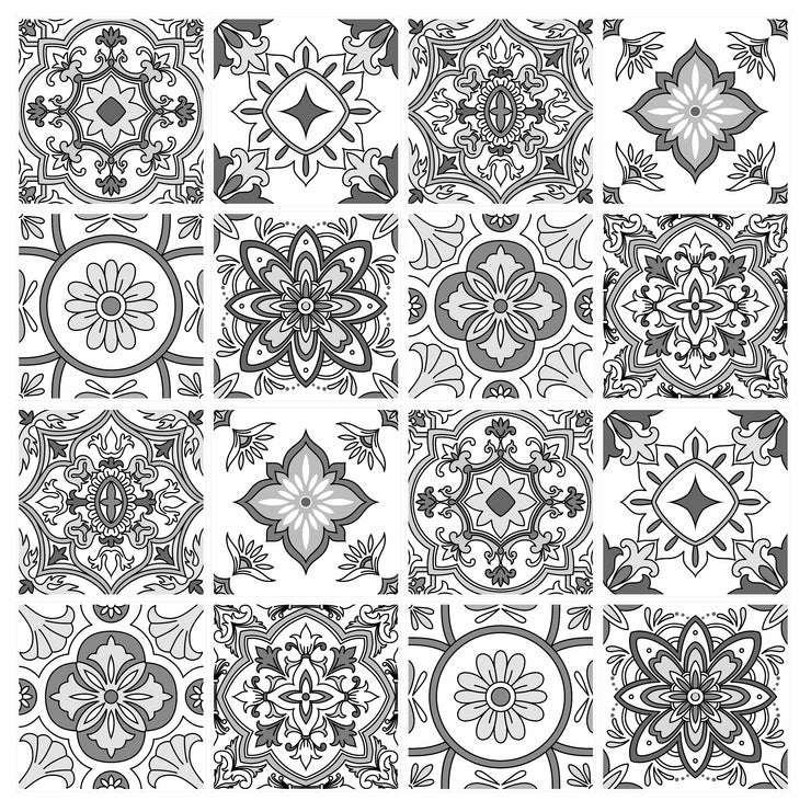 Mosaic Tile Stickers, Pack Of 16, All Sizes, Waterproof, Transfers For Kitchen / Bathroom Tiles G06 - Bolsover Designs