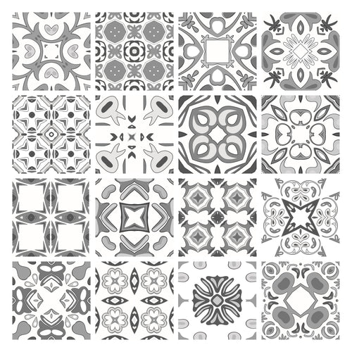 Mosaic Tile Stickers, Pack Of 16, All Sizes, Waterproof, Azulejo Transfers For Kitchen / Bathroom Tiles G15 - Bolsover Designs