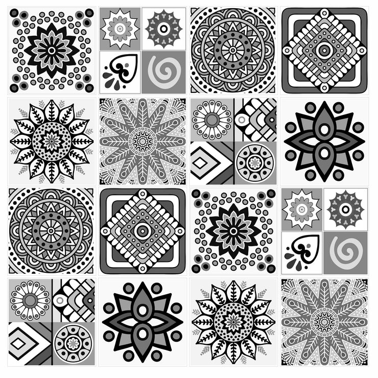 Mosaic Tile Stickers, Pack Of 16, All Sizes, Waterproof, Transfers For Kitchen / Bathroom Tiles G16 - Bolsover Designs