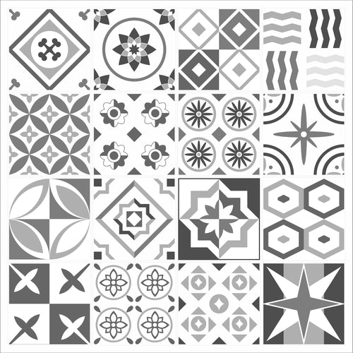 Mosaic Tile Stickers, Pack Of 16, All Sizes, Waterproof, Azulejo Transfers For Kitchen / Bathroom Tiles G19 - Bolsover Designs