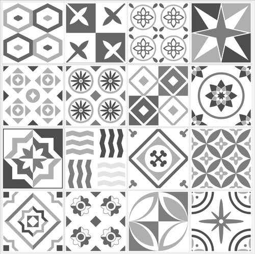 Mosaic Tile Stickers, Pack Of 16, All Sizes, Waterproof, Azulejo Transfers For Kitchen / Bathroom Tiles G21 - Bolsover Designs