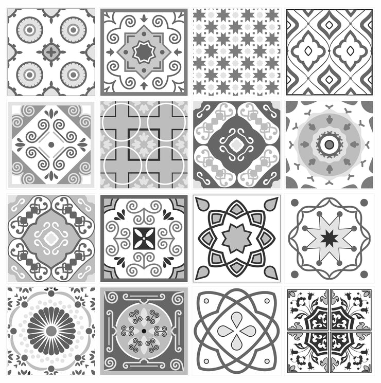 Mosaic Tile Stickers, Pack Of 16, All Sizes, Waterproof, Azulejo Transfers For Kitchen / Bathroom Tiles G31 - Bolsover Designs