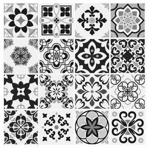 Mosaic Tile Stickers, Grey, Pack Of 16, All Sizes, Waterproof, Azulejo Transfers For Kitchen / Bathroom Tiles G50 - Bolsover Designs