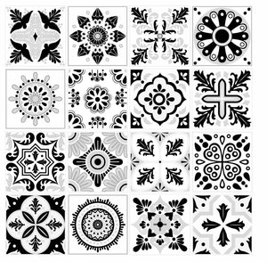 Mosaic Tile Stickers, Pack Of 16, All Sizes, Waterproof, Azulejo Transfers For Kitchen / Bathroom Tiles GT09 - Bolsover Designs