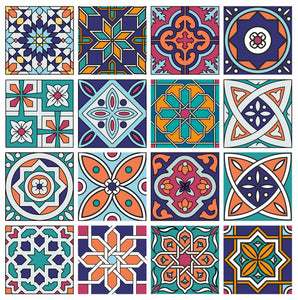 Mosaic Tile Stickers, Pack Of 16, All Sizes, Waterproof, Azulejo Transfers For Kitchen / Bathroom Tiles GT13 - Bolsover Designs