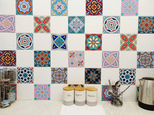 Load image into Gallery viewer, Mosaic Tile Stickers, Pack Of 16, All Sizes, Waterproof, Azulejo Transfers For Kitchen / Bathroom Tiles GT14 - Bolsover Designs
