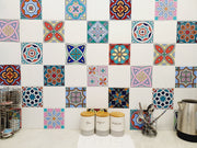 Mosaic Tile Stickers, Pack Of 16, All Sizes, Waterproof, Azulejo Transfers For Kitchen / Bathroom Tiles GT14 - Bolsover Designs