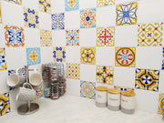 Mosaic Tile Stickers, Pack Of 16, All Sizes, Waterproof, Azulejo Transfers For Kitchen / Bathroom Tiles GT22 - Bolsover Designs