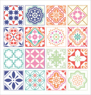 Mosaic Tile Stickers, Pack Of 16, All Sizes, Waterproof, Azulejo Transfers For Kitchen / Bathroom Tiles GT27 - Bolsover Designs