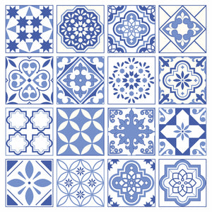 Mosaic Tile Stickers, Pack Of 16, All Sizes, Waterproof, Azulejo Transfers For Kitchen / Bathroom Tiles GT28 - Bolsover Designs