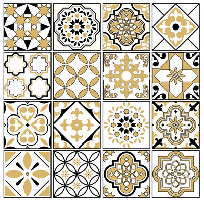 Mosaic Tile Stickers, Pack Of 16, All Sizes, Waterproof, Azulejo Transfers For Kitchen / Bathroom Tiles GT34 - Bolsover Designs