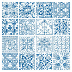 Mosaic Tile Stickers, Pack Of 24, All Sizes, Waterproof, Azulejo Transfers For Kitchen / Bathroom Tiles GT37 - Bolsover Designs