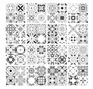 Mosaic Tile Stickers, Pack Of 16, All Sizes, Waterproof, Azulejo Transfers For Kitchen / Bathroom Tiles GT47 - Bolsover Designs