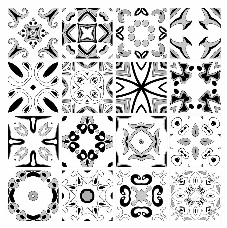Mosaic Tile Stickers, Pack Of 16, All Sizes, Waterproof, Azulejo Transfers For Kitchen / Bathroom Tiles GT51 - Bolsover Designs