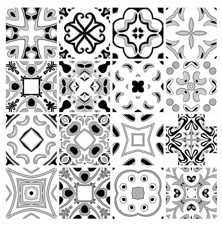 Mosaic Tile Stickers, Pack Of 16, All Sizes, Waterproof, Azulejo Transfers For Kitchen / Bathroom Tiles GT53 - Bolsover Designs