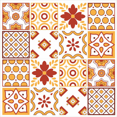 Mosaic Tile Stickers, Pack Of 16, All Sizes, Waterproof, Transfers For Kitchen / Bathroom Tiles GT57 - Bolsover Designs