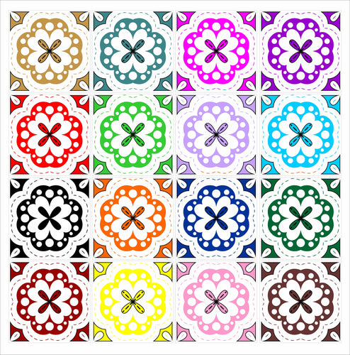 Mosaic Tile Stickers, Pack Of 16, All Sizes, Waterproof, Azulejo Transfers For Kitchen / Bathroom Tiles GT62 - Bolsover Designs