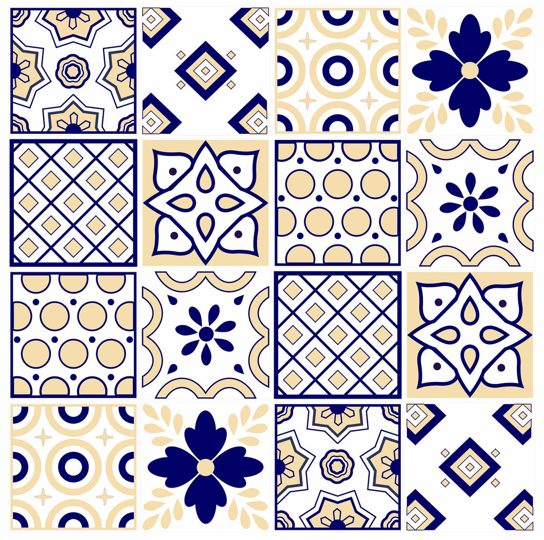 Mosaic Tile Stickers, Pack Of 16, All Sizes, Waterproof, Transfers For Kitchen / Bathroom Tiles GT64 - Bolsover Designs