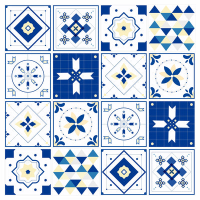 Mosaic Tile Stickers, Pack Of 16, All Sizes, Waterproof, Transfers For Kitchen / Bathroom Tiles GT66 - Bolsover Designs