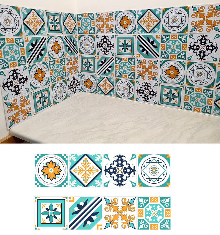 Mosaic Tile Stickers, Pack Of 16, All Sizes, Waterproof, Transfers For Kitchen / Bathroom Tiles GT92 - Bolsover Designs