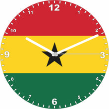 Load image into Gallery viewer, Flag Clock  - Beginning With A - G, Flag Of Your Chosen Country On A Quartz Clock, Stand or Wall Mounted, 200mm

