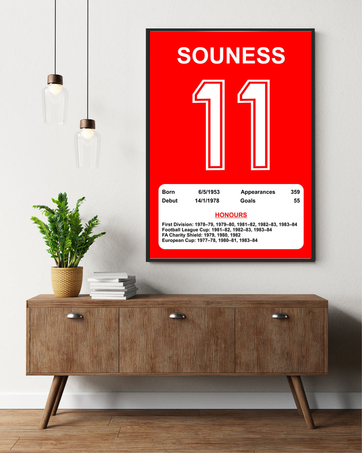 Liverpool Legends Poster Prints, Shows Name, Number and Honours Won, Including Appearances & Goals Several Sizes