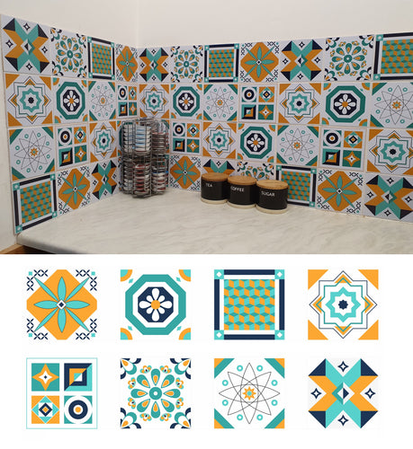 Mosaic Tile Stickers, Pack Of 16, All Sizes, Waterproof, Transfers For Kitchen / Bathroom Tiles GT96 - Bolsover Designs