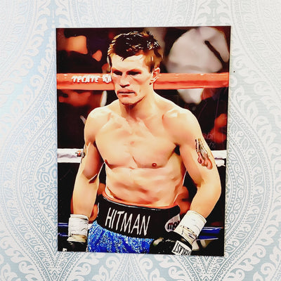 Sketch Style Vectorised Wall Art of The Hitman Ricky Hatton, In  Full Colour, Glass Like but on Acrylic