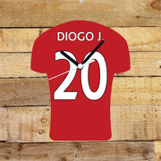 Quartz Clock In Style of Liverpool Shirts With Players Name & Number, Lots of Players Available