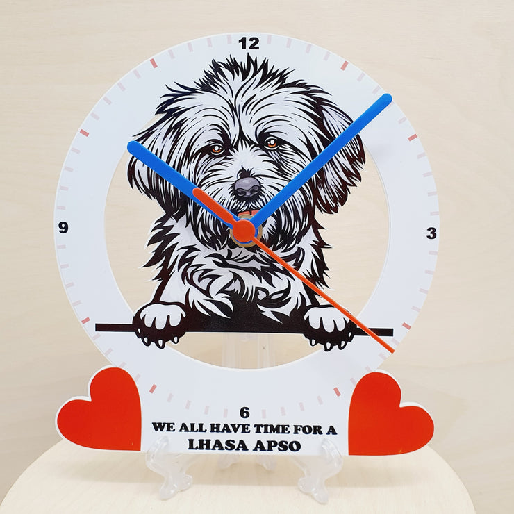 Dog Breed Clocks, Your favourite Peeking Dog On A Quartz Clock, Stand or Wall Mounted, 200mm