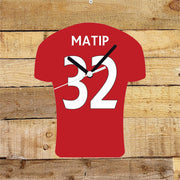 Quartz Clock In Style of Liverpool Shirts With Players Name & Number, Lots of Players Available