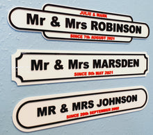 Load image into Gallery viewer, Mr &amp; Mrs 3D Wall Sign, Weding Day or Anniversary Present,3 Designs, No Drilling - Bolsover Designs

