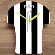 Number 1 DAD Quartz Clock In Shape of Football Shirts In Your Favourite Team Colours,, Prem + Championship