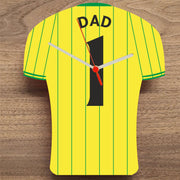 Number 1 DAD Quartz Clock In Shape of Football Shirts In Your Favourite Team Colours,, Prem + Championship