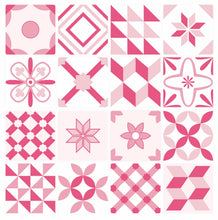 Load image into Gallery viewer, Mosaic Tile Stickers, Pink, Pack Of 16, All Sizes, Waterproof Azulejo Transfers For Kitchen / Bathroom Tiles P05 - Bolsover Designs

