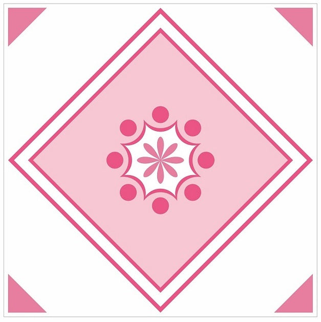 Mosaic Tile Stickers, Pink, Pack Of 24, All Sizes, Waterproof, Azulejo Transfers For Kitchen / Bathroom Tiles P06 - Bolsover Designs