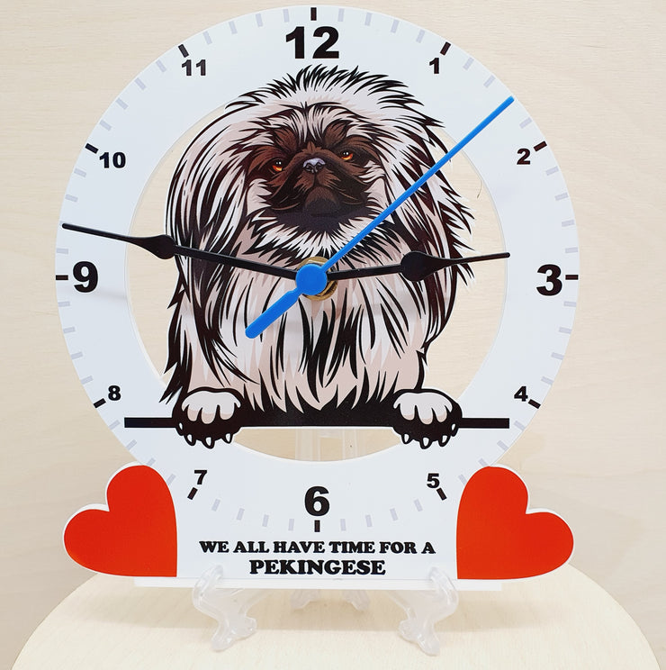 Dog Breed Clocks, Your favourite Peeking Dog On A Quartz Clock, Stand or Wall Mounted, 200mm