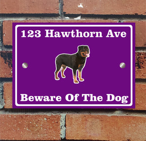 Beware of The Dog, Doberman German Shepherd Pitbull Rottweiler, Address Sign For House Home or Business, Door Number Road Name Plaque, in A5 or A4 Size - Bolsover Designs