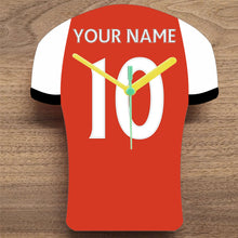 Load image into Gallery viewer, Quartz Clock In Shape of Football Shirts In Your Favourite Team Colours, You Choose Name &amp; Number
