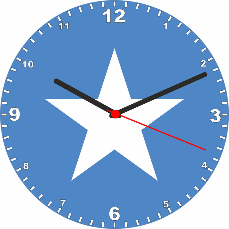 Flag Clock  - Beginning With R - Z, Flag Of Your Chosen Country On A Quartz Clock, Stand or Wall Mounted, 200mm