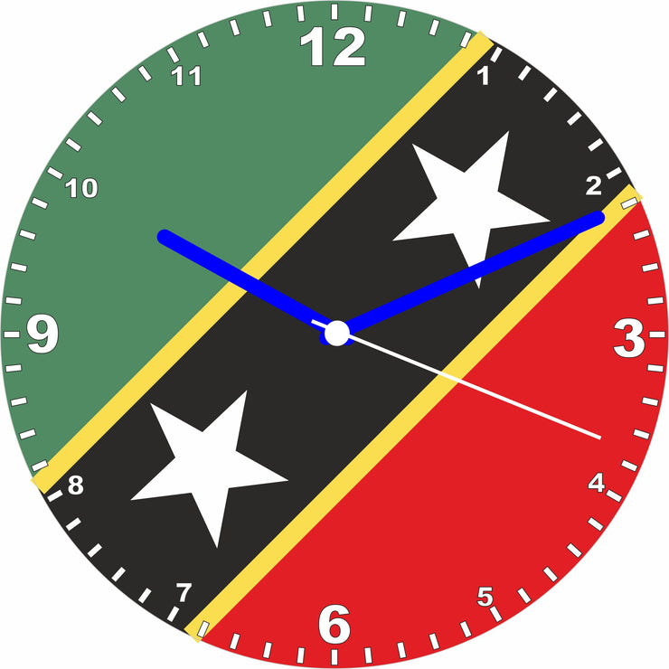 Flag Clock  - Beginning With R - Z, Flag Of Your Chosen Country On A Quartz Clock, Stand or Wall Mounted, 200mm