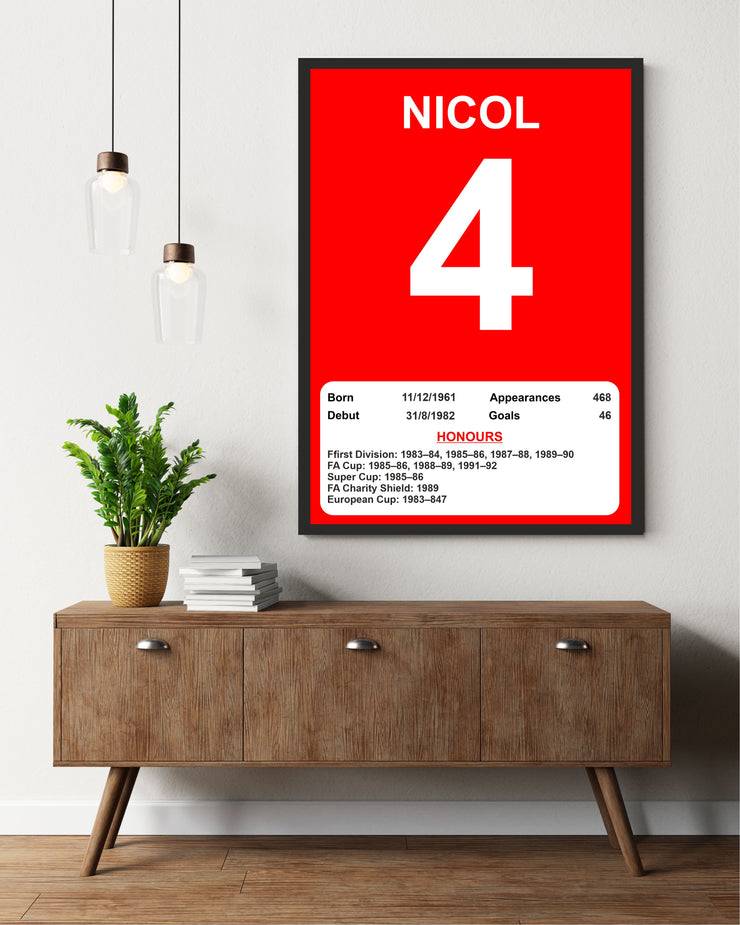 Liverpool Legends Poster Prints, Shows Name, Number and Honours Won, Including Appearances & Goals Several Sizes