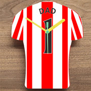 Number 1 DAD Quartz Clock In Shape of Football Shirts In Your Favourite Team Colours,, Prem + Championship