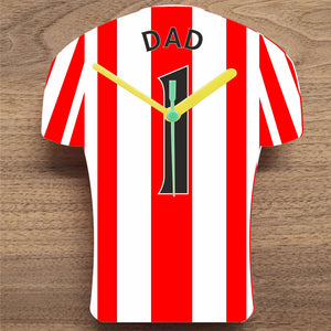 Number 1 DAD Quartz Clock In Shape of Football Shirts In Your Favourite Team Colours