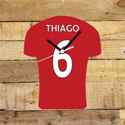 Quartz Clock In Style of Liverpool Shirts With Players Name & Number, Lots of Players Available