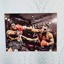Load image into Gallery viewer, Sketch Style Vectorised Wall Art of Iron Mike Tyson Boxing Trevor Berbick, In  Full Colour, Glass Like but on Acrylic
