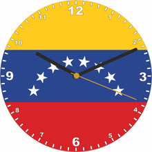 Load image into Gallery viewer, Flag Clock  - Beginning With R - Z, Flag Of Your Chosen Country On A Quartz Clock, Stand or Wall Mounted, 200mm
