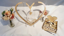 Load image into Gallery viewer, Wedding Day Alternative Guest Book, Large Heart with Wooden Hearts for Guests to Sign
